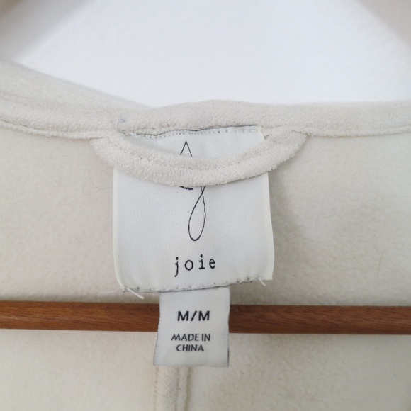 Joie Borg Teddy Sherpa Hooded Open Cardigan Jacket Vanilla Ivory Size M - Picture 13 of 13